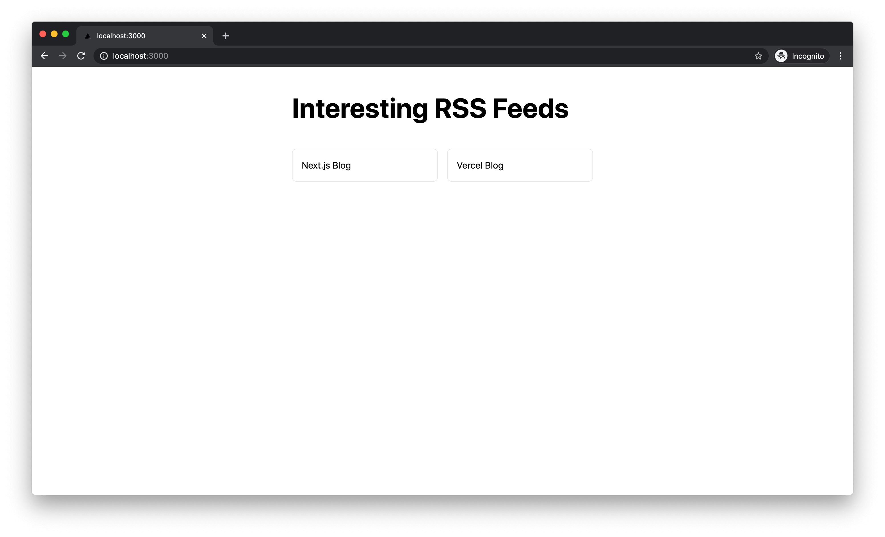 RSS Reader Homepage
